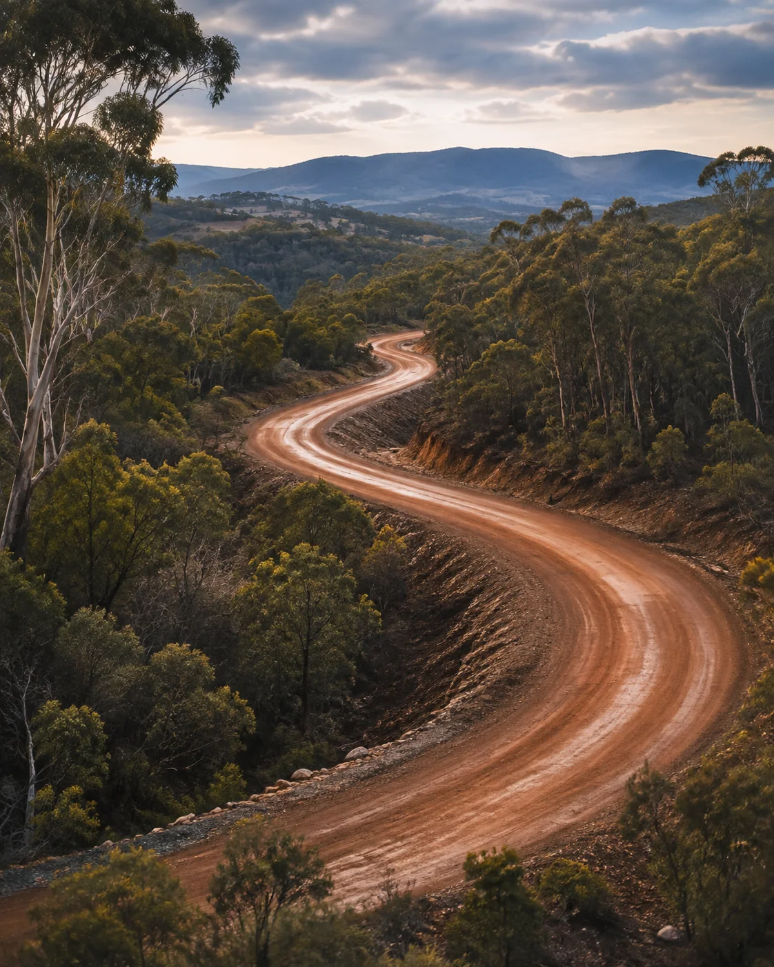 Winding road connecting regional Victorian communities